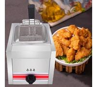 Friggitrice a gas GPL da banco commerciale, grande capacità in acciaio inox con potenza di fuoco regolabile, design facile da pulire per uso domestico e ristorante