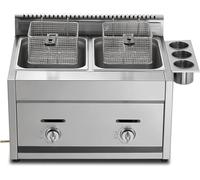 Friggitrice A Gas Gpl Professionale, Friggitrice Lgp Commerciale A Doppio Serbatoio da 22 Litri, Friggitrice Spessa in Acciaio Inossidabile con Cestelli E Coperchi, Potenza di Fuoco Re, Gas, LGP