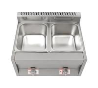 Friggitrice A Gas Professionale Da Banco Con Serbatoio Di Olio A Temperatura Regolabile 3 Cestelli E Coperchi For Cucina Di Casa E Ristorante(Double deep fryer)