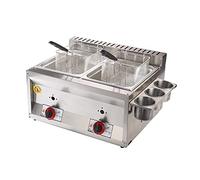 Friggitrice a gas professionale, friggitrice a gas a doppio cilindro da 20 litri, friggitrice per patatine fritte di pollo in acciaio inossidabile con cestello per cucina di ristoranti commercial