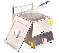 Friggitrice a gas professionale, friggitrice commerciale, friggitrice per patatine fritte in acciaio inossidabile da 6 l/12 l con cestello, per cucina domestica, ristorante commerciale, 6 l (6 l