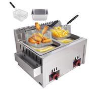 Friggitrice A Gas Professionale,Friggitrice Professionale A Gas,Potenza Di Fuoco Regolabile,L'Acciaio Inossidabile è Facile Da Pulire E Adatto Sia All'Uso Domestico Che Commerciale 24.6*18.5*15.8in