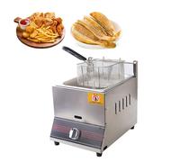 Friggitrice A Gas Professionale,Friggitrice Professionale A Gas,Potenza Di Fuoco Regolabile,L'Acciaio Inossidabile è Facile Da Pulire E Adatto Sia All'Uso Domestico Che Commerciale 29*39*35cm