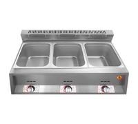 Friggitrice A Gas Professionale In Acciaio Inox Con 2 Cestelli Temperatura Regolabile Doppia Friggitrice Da Banco For Cucina Domestica E Ristorante(Three tank deep fryer)