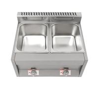 Friggitrice A Gas Professionale In Acciaio Inox Con 2 Cestelli Temperatura Regolabile Doppia Friggitrice Da Banco For Cucina Domestica E Ristorante(Double deep fryer)