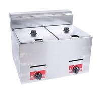 Friggitrice A Gas Propano Di Qualità Commerciale Grande Friggitrice Da Banco Acciaio Inossidabile Con 2 Cestelli 2 Coperchi Friggitrice Da Tavolo For Ristoranti