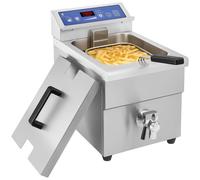 Friggitrice A Induzione 10 Litri 1 Vasca Rubinetto Di Scarico Timer Integrato