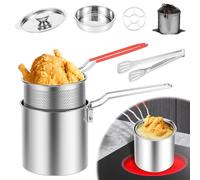 Friggitrice A Olio Mini Friggitrice Mit öL 1 Persona In 304 Acciaio Inossidabile Friggitrice Elettrico Con Coperchio E Colino Friggitrice Con Cestino E Maniglia Rimovibile Piccola Friggitrice Economy