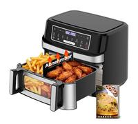 Friggitrice ad Aria 12L | Friggitrice Aria XXL Modalità Flessibile 1 o 2 Zone, 2600W Doppia Resistenza Controllo Indipendente Finestra & Luce Interna, Air Fryer Grande 8-in-1 Touch Control Ricettario