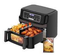 Friggitrice ad Aria 12L | Friggitrice Aria XXL Modalità Flessibile 1 o 2 Zone, 2600W Doppia Resistenza Controllo Indipendente Finestra & Luce Interna, Air Fryer Grande 8-in-1 Touch Control Ricettario
