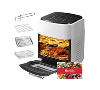 Friggitrice ad Aria 15L, Fornetto Elettrico Multifunzione con Accessori, Display Digitale, Ricettario Incluso, Bianco
