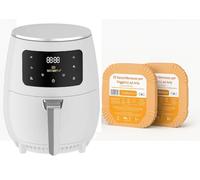 Friggitrice ad Aria 4.8L Potente 1400W con Cestello Antiaderente, Ricettario e Griglia - Air Fryer Senza Olio per Patatine, Carne, Pizza, Dolci - Display Touch, Compatta, Facile da Pulire