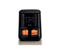 Ariete 4626 Friggitrice ad aria 6L, 1300 W, Capacità 6L, Capacità di cottura 2,5kg, 8 programmi preimpostati, Temperatura fino a 200°, Cestello trasparente per controllo cottura, Nero