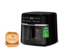 Friggitrice ad Aria 8 Litri XXL Digitale 1800-2500 Watt Adler AD6318 - Airfryer 4 in 1 per 3-5 Persone, con 9 Programmi, Cestello Antiaderente, Display Touch + 100 Pz Carta Forno Omaggio