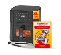 Avilia Friggitrice ad Aria Digitale 7,5L, 1600W, Pannello di Controllo Digitale, Timer e Temperatura Regolabili, Cestello e Griglia Antiaderenti Lavabili in Lavastoviglie