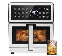 Friggitrice ad Aria 8L XXL | Airfryer Su/Giù Doppi Resistenza, Friggitrice Aria Visiva con Luce Integrata 12 Programmi 2150W Corpo in Metallo, Air Fryer con Ricettario Max 200°C Adatto All Familiare