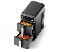 Friggitrice ad aria a 2 cestelli, tecnologia a doppia pila cuoce 4 alimenti contemporaneamente, Design salvaspazio, 10 QT, 6 in 1, Smart Finish & Match Cook