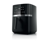 Bosch Serie 4 Friggitrice ad Aria MAF462B0, Air Fryer 6,1 L, 7 Programmi, Doppia Resistenza, Funzioni Defrost e Mantenimento in Caldo, Touchscreen, Cottura fino al 60%* Più Veloce, Nero