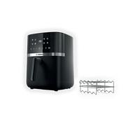 Friggitrice ad aria BOSCH MAF462B0, Air Fryer 6 L, 7 Programmi, Doppia Resistenza, Funzioni Defrost e Mantenimento in Caldo, Touchscreen, Set per grigliare Incluso, Nero
