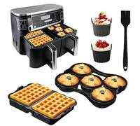 Friggitrice ad aria calda 5 pezzi per Ninja AF400EU, AF500EU, SL400EU, friggitrice ad aria calda, compatibile con Cookwise 9L Cosori 8.5L/10L, con waffle, muffin e torte in silicone