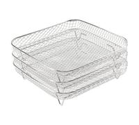 Friggitrice ad aria calda, accessori per grigliate, griglia e vapori, in acciaio inox 304, misura 3,5 - 5,8 QT, per friggitrice ad aria per Ninja Power Airfryer (3 piani 21 x 21 x 5 cm)
