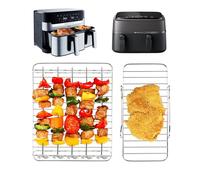 Friggitrice ad aria calda, accessorio per friggitrice ad aria calda, griglia per friggitrice ad aria calda, compatibile con Philips Airfryer Dual Basket serie 3000, 9L, NA350/00, NA352/04