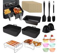 Friggitrice ad aria calda accessorio per friggitrice ad aria calda Ninja Foodi AF300EU AF400EU AF500EU 7,6L/8L/9L/9,5L Dual Zone incluso stampo in silicone, griglia da forno in silicone