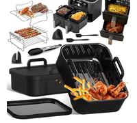 Friggitrice ad aria calda accessorio per Philips Airfryer 4000 Series Stacked Dual Basket 10L, Ninja Dual Zone Digital Air Fryer DZ400EU 9,5 l, stampo riutilizzabile in silicone con coperchio