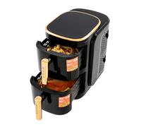 Friggitrice ad aria calda da 12 l, con 2 camere, 2400 W, senza olio, friggitrice ad aria all-in-1, a doppio strato, per la casa, piccole cucine e campeggio
