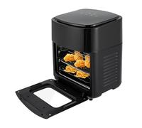 Friggitrice ad aria calda da 15 l, 1400 W, con tecnologia Rapid Air, protezione sicura, tempo di cottura regolabile e temperatura per casa, ristoranti, scuole, caffetterie (nero)