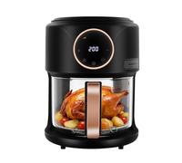 Friggitrice ad aria calda da 4,2 l, con ciotola in vetro, 1200 W, temperatura massima di 392 ° F, friggitrice sana senza olio e cottura a basso contenuto di grassi, risparmio energetico, per pasti in