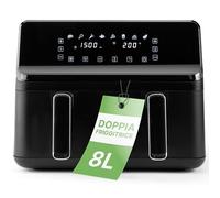 Friggitrice ad aria calda doppia Clatronic® | capacità 8L | sistema di preparazione simultanea | Airfryer XXL con 2 camere separate| 8 programmi automatici | risparmio di tempo ed energia | FR 3804 H