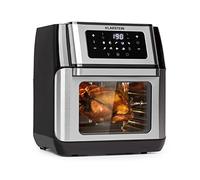 Friggitrice ad aria calda Klarstein AeroVital Fry, sistema di riscaldamento 3D: 1500W, volume 10L, 9 programmi, involucro cool touch, timer 60 min, fino a 220°C, controllo touch screen, nero/argento