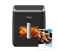 Friggitrice ad aria calda Midea Capacità 7 litri, tecnologia HeatXpress, 90% meno olio, risparmio energetico e tempo con 7 preimpostazioni, finestra di visualizzazione facile 7l Air Fryer