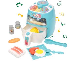 Friggitrice ad aria calda, set friggitrice ad aria per bambini, friggitrice ad aria per finta, accessorio da cucina realistico, set di giocattoli da cucina musicale parlante con cambio di colore