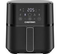 Friggitrice ad aria Chefman da 3,8 l, pasti facili e veloci, friggitrice aria piccola tecnologia Hi-Fry per maggiore croccantezza, comandi 4 preselezioni, cestello lavabile in lavastoviglie - Nero