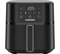 Friggitrice ad aria Chefman da 5,7l, pasti facili e veloci, friggitrice aria piccola tecnologia Hi-Fry per maggiore croccantezza, comandi 4 preselezioni, cestello lavabile in lavastoviglie - Nero