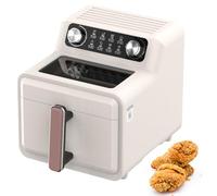 Friggitrice Ad Aria da 7 L, Forno Digitale Senza Olio da 1700 W, Finestra Visiva e Controllo Timer della Temperatura a Doppia Manopola, Fornello Multiplo Sicuro con Cestello In Acciaio Inossidabile
