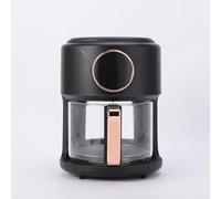 Friggitrice ad aria di vetro 6L 1200W, Cestello visibile a 360°, Temperatura regolabile 79°C-204°C, 6 Preimpostazioni, Schermo touch digitale per cucina domestica & pasti familiari(Black,220V_B)