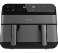 Cecotec Friggitrice ad Aria senza Olio Air Fryer 9L Cecofry Advance 9000 Full Inox. 2800W, 2 Vaschette 4.5L Parete Divisoria, Sync, 8 Menu, Temp 30-200°C, PerfectCook, Acciaio Inossidabile, Pannello