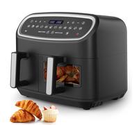 Friggitrice ad Aria Doppio Cestello, 10L Air fryer 2800W,Schermo LED Touch