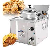 Friggitrice ad aria elettrica a pressione commerciale, friggitrice ad aria 3000W con controllo della temperatura, acciaio inossidabile per cucina, casa, ristorante