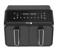 Airfryer 8L - FAGOR - Friggitrice senza olio 2 vasche da 4L - 2200W - 8 programmi - Nero