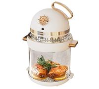 Friggitrice ad aria Friggitrici elettriche ad aria calda da 3,5 litri con finestra di cottura visibile Forno elettrico Fornello Friggitrice senza olio con cestello in vetro borosilicato Patatine