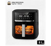 Friggitrice ad aria GAVATECH 8L, 1800W ad alta potenza, doppia resistenza (calore superiore e inferiore), finestra di visualizzazione, pannello touch LED e cestello antiaderente.
