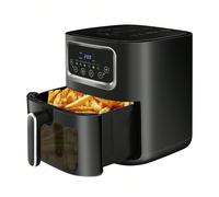 Friggitrice ad aria grande da 10L con finestra di visualizzazione, schermo touch LED digitale, 8 preimpostazioni, circolazione rapida dell'aria a 360°, temperatura regolabile, pentola antiaderente sen