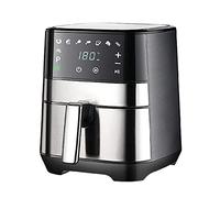 Friggitrice ad Aria in Acciaio Inossidabile, Friggitrice ad Aria in Metallo Gall, con Touch Screen Digitale a LED e Cestino per Barbecue Quadrato Antiaderente 33,6 * 31,4 Cm Stabilize
