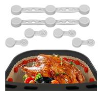 Friggitrice Ad Aria Magnetica in Silicone Fibbia,Clip Magnetiche in Silicone per Carta da Forno, Resistente al Calore Previene le Bruciature della Carta (2Pcs-Gray)