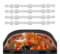 Friggitrice Ad Aria Magnetica in Silicone Fibbia,Clip Magnetiche in Silicone per Carta da Forno, Resistente al Calore Previene le Bruciature della Carta (4Pcs-Gray)