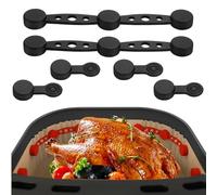 Friggitrice Ad Aria Magnetica in Silicone Fibbia,Clip Magnetiche in Silicone per Carta da Forno, Resistente al Calore Previene le Bruciature della Carta (2Pcs-Black)